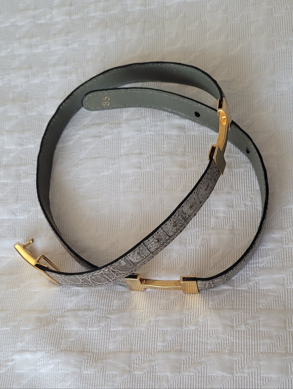 Whale Croc Embossed Belt - Picture 9 of 16